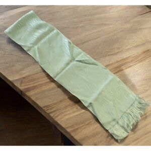 Vintage Mint Green Scarf with Fringe Edge 48 Inch Rectagular